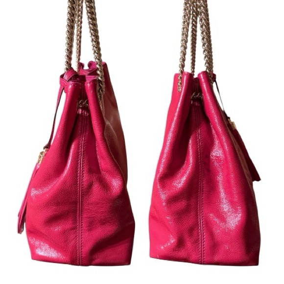 AUTH GUCCI Large Soho Fuchsia Chain Shoulder Bag NWOT - Picture 6 of 7